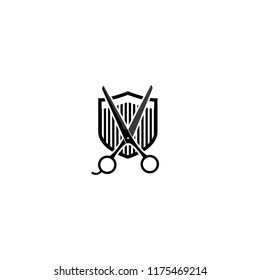 logo template barber shop icon