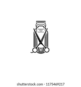 logo template barber shop icon
