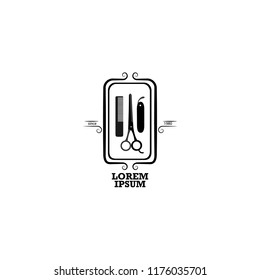 logo template barber shop icon