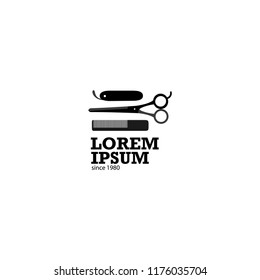 logo template barber shop icon