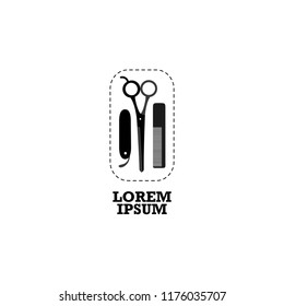 logo template barber shop icon
