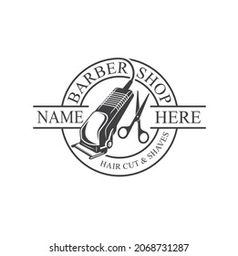 logo template for barber shop, vector art.