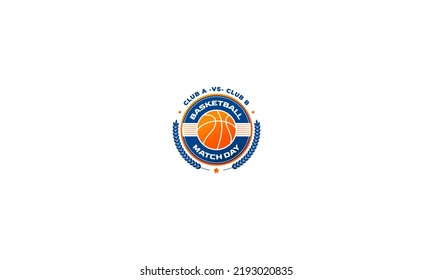 logo template of basketball vector illustration flat design