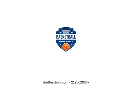 logo template of basketball vector illustration flat design