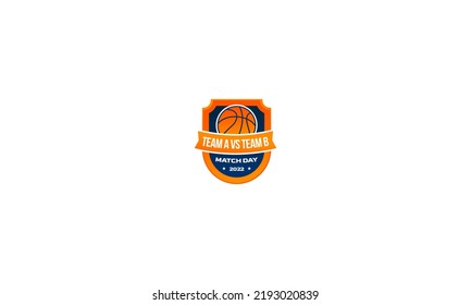 logo template of basketball vector illustration flat design