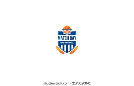 logo template of basketball vector illustration flat design