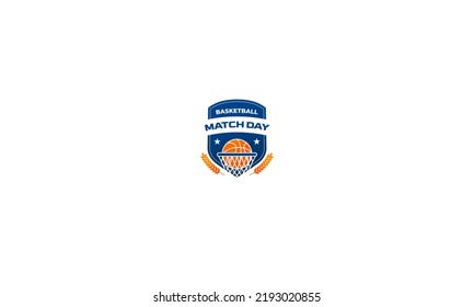 logo template of basketball vector illustration flat design