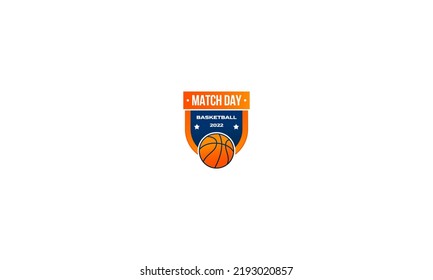 logo template of basketball vector illustration flat design