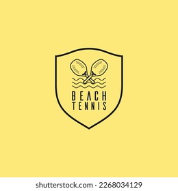 Plantilla de logotipo para el tenis en la playa.