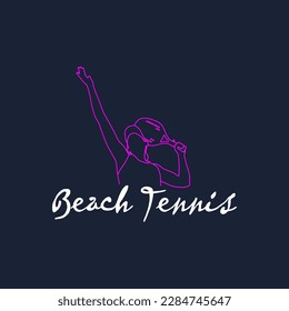 Plantilla de logotipo para el tenis en la playa.