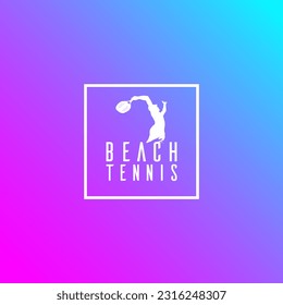 Plantilla de logotipo para el tenis en la playa.