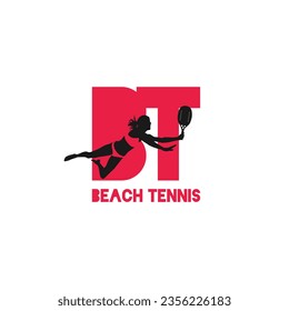 Plantilla de logotipo para el tenis en la playa.