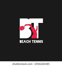 Plantilla de logotipo para el tenis en la playa.