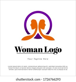 Logo Template Beauty woman illustration for cosmetic brand and spa and saloon