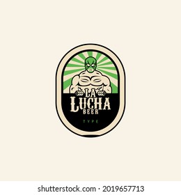 Logo-Vorlage für Bierfirmen mit mexicanischem Ringer.