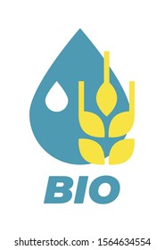 Logo template for bio company. Color vector isolated icon.