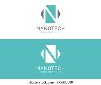 Logo template bio technology, nano, laboratory, molecular. Brand, branding, company, corporate, identity, logotype. Clean and modern style design