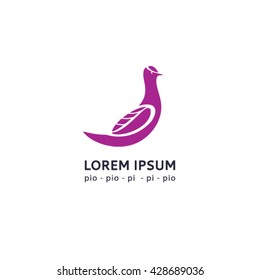 A logo template with a bird. Silhouette birds vector logo