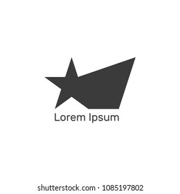 Logo template with black star, concept, vector illustration