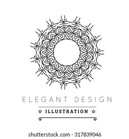 Logo template. Black and white design. Outline style. Conceptual minimal icon. Use for card, poster, brochure, banner, web. Easy to edit. Vector illustration - EPS10