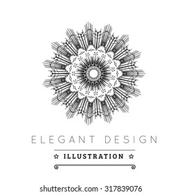 Logo template. Black and white design. Outline style. Conceptual minimal icon. Use for card, poster, brochure, banner, web. Easy to edit. Vector illustration - EPS10