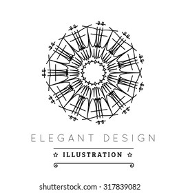 Logo template. Black and white design. Outline style. Conceptual minimal icon. Use for card, poster, brochure, banner, web. Easy to edit. Vector illustration - EPS10
