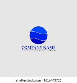 Logo template. Blue ocean. Water design. Beautiful wave. Easy to edit and resize 