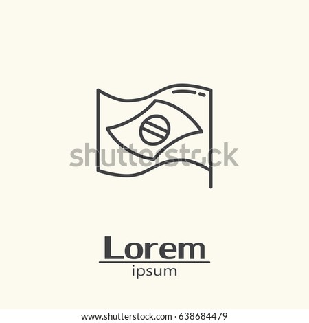 Logo template - Brazilian flag. EPS 10 Isolated object