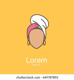 Logo template - brazilian woman. EPS 10 Isolated object