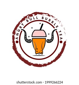 A logo template for a bubble tea. A modern logo for a bubble tea.