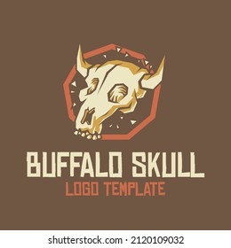 Logo template of buffalo skull