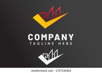 Logo Template Building For Real estate company brand and contractor Company, Business, Association. Logo Template Ready For Use for web, business card, website, banner, presentation, printing