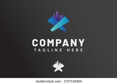 Logo Template Building For Real estate company brand and contractor Company, Business, Association. Logo Template Ready For Use for web, business card, website, banner, presentation, printing