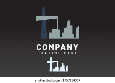 Edificio de plantillas de logotipo para marca y contratista de la empresa inmobiliaria