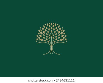 Logo Template for Business and Company with Oak Tree