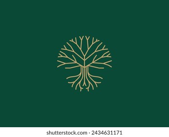 Logo Template for Business and Company with Oak Tree