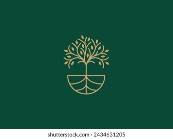 Logo Template for Business and Company with Oak Tree