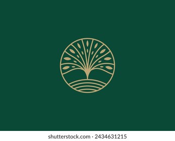 Logo Template for Business and Company with Oak Tree