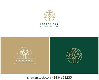 Logo Template for Business and Company with Oak Tree