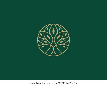 Logo Template for Business and Company with Oak Tree