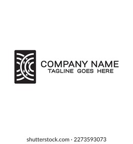 logo template business letter c and d semi circle design.