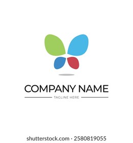 Logo Template, Butterfly Simple Concept, Logo, Colorful Icon, Insect Animal Vector Illustration