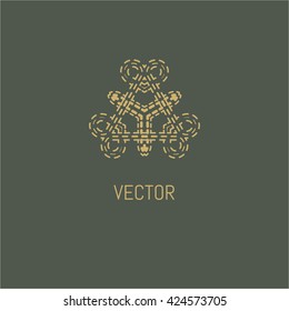 Logo template for Cafe, Hotel, Heraldic, Restaurant, Boutique. Vector design elements.