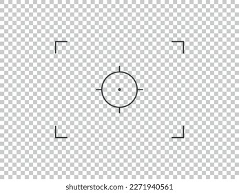 Logo Template with camera target icon. Photo camera viewfinder screen. Isolated vector sign symbol.