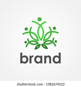 Logo Template for cannabis brand or company with sense of community and together in wellness