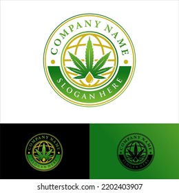 Logo Template Cannabis CBD label works on Color and single color