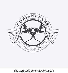 Logo Template For Car Painting Service, Auto Paint Icon.
