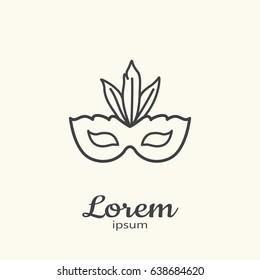 Logo template - carnival mask. EPS 10 Isolated object