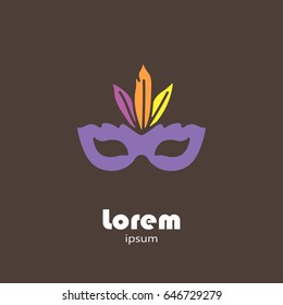 Logo template - carnival mask. EPS 10 Isolated object