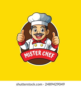 Logo Plantilla Diseño de personajes logo chef